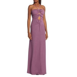 PatBO Stretch Knit Lace-Up Maxi Dress in Orchard - Size SMALL